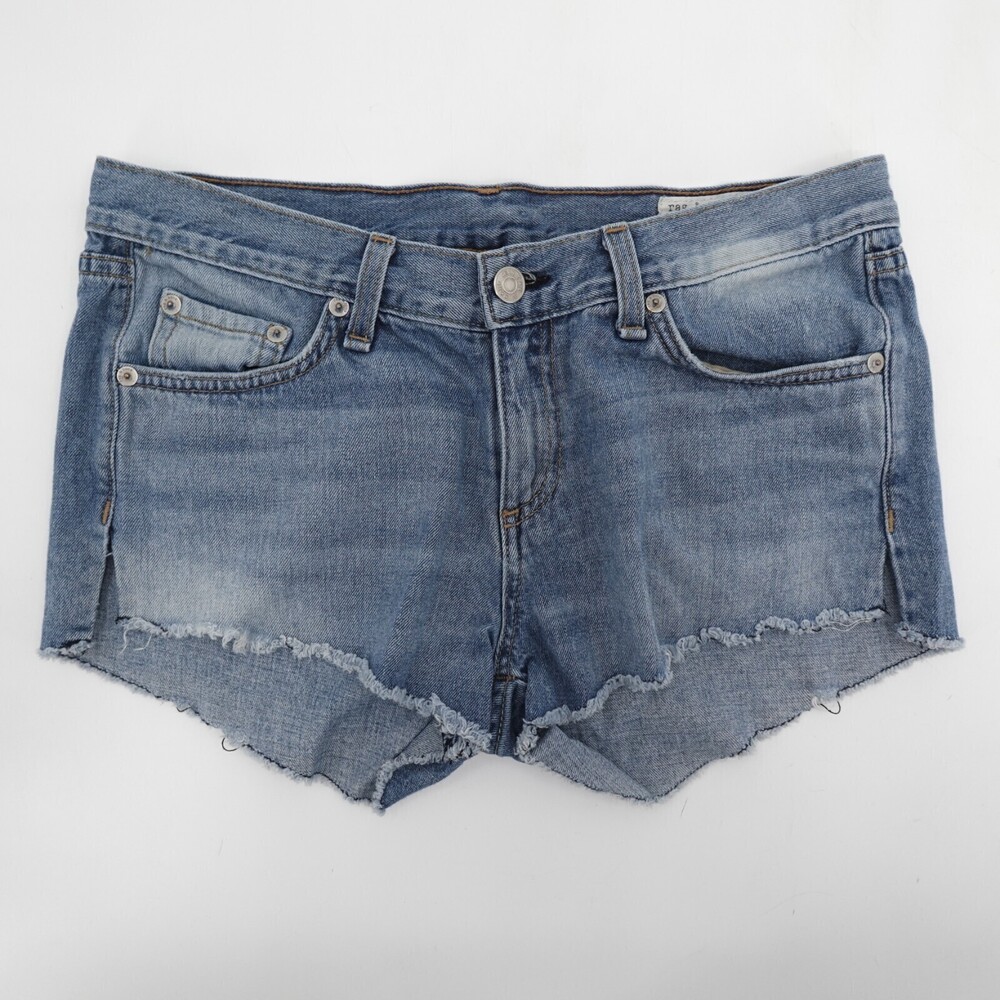 Rag & Bone Jean Shorts Womens 26 Blue Denim La Quinta Distressed Mid Rise